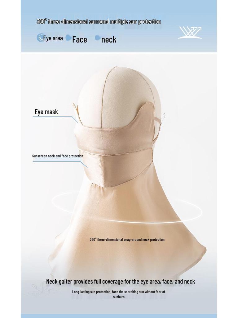 Summer Silk Anti-UV Women's Lightweight Face Mask: Eye Protection & Large Mulberry Silk Driving Cover