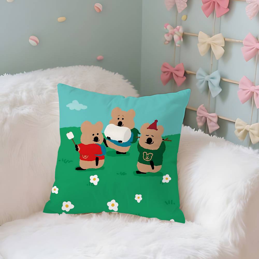 Korea D-Dinotaeng Cute Pillow Case Throw Pillow Cover Nordic Vintage Style Cushion Covers Home Living Room Sofa Couch Seat