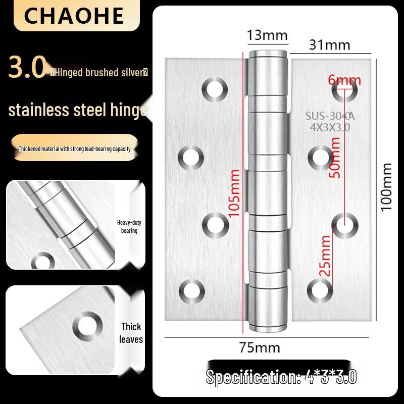 4-inch Silent Bearing Male-Female 304 Stainless Steel Hinge for Wooden Doors