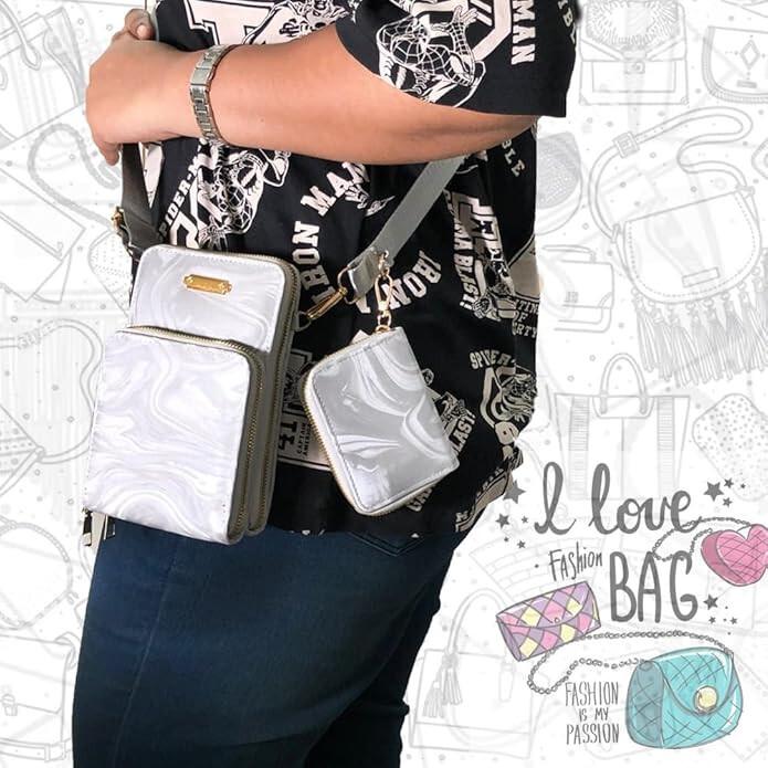 RSINC Damen Handy Umhängetasche 2 Hauptfächer 3 Taschen & 4 Kartenfächer B0DST5KJS3