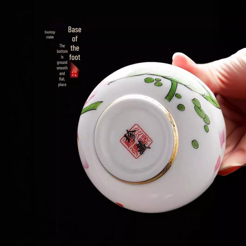 Jialang Lotus Gold-Painted Ceramic Gongfu Master Teacup