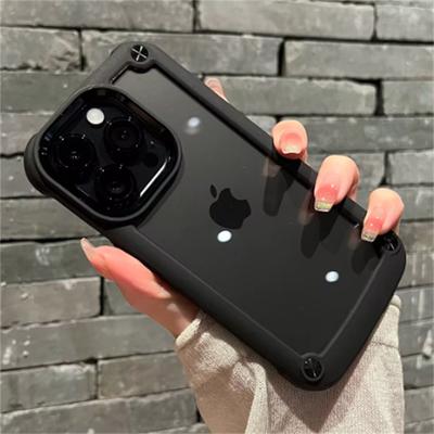 Nárazuvzdorný pancéřový bumper pro iPhone 16 15 14 Plus 13 12 11 Pro Max XS XR X Měkký TPU rám Hybridní čirý kryt pro velkou zátěž