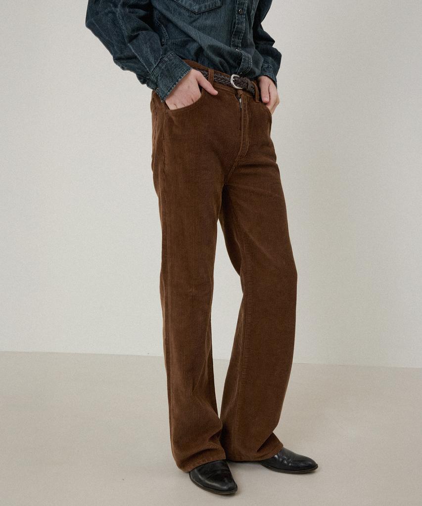 LMOOD Lennon Flare Cotton Pants Camel Corduroy