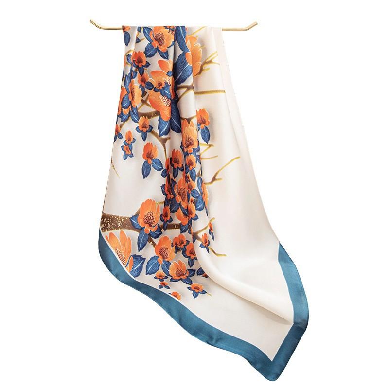 Vintage oil painting 70 square scarf satin new trend silk scarf bohemian four seasons women's scarf air conditioner shawl