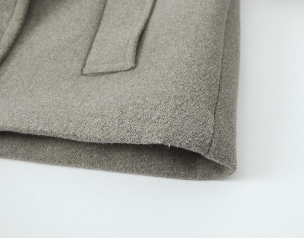 Europäischer & Amerikanischer Stil Herbst Damen Wollkurzmantel mit doppelter Knopfleiste