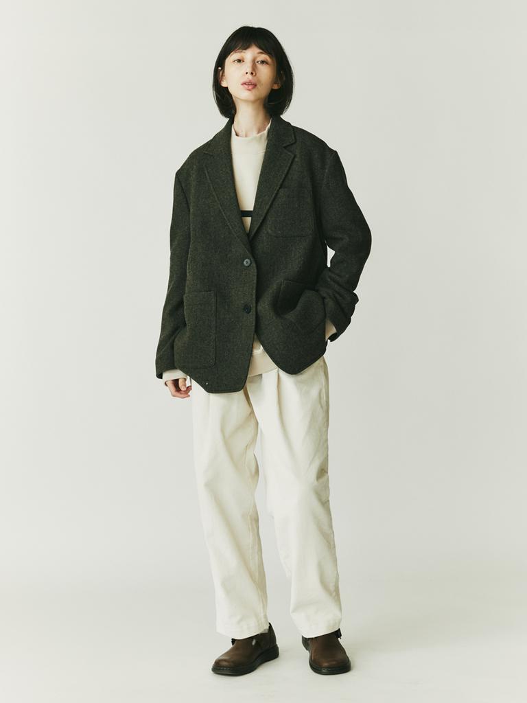 SPNK Corduroy Loose Fit Elastic Waist Pants_Ivory