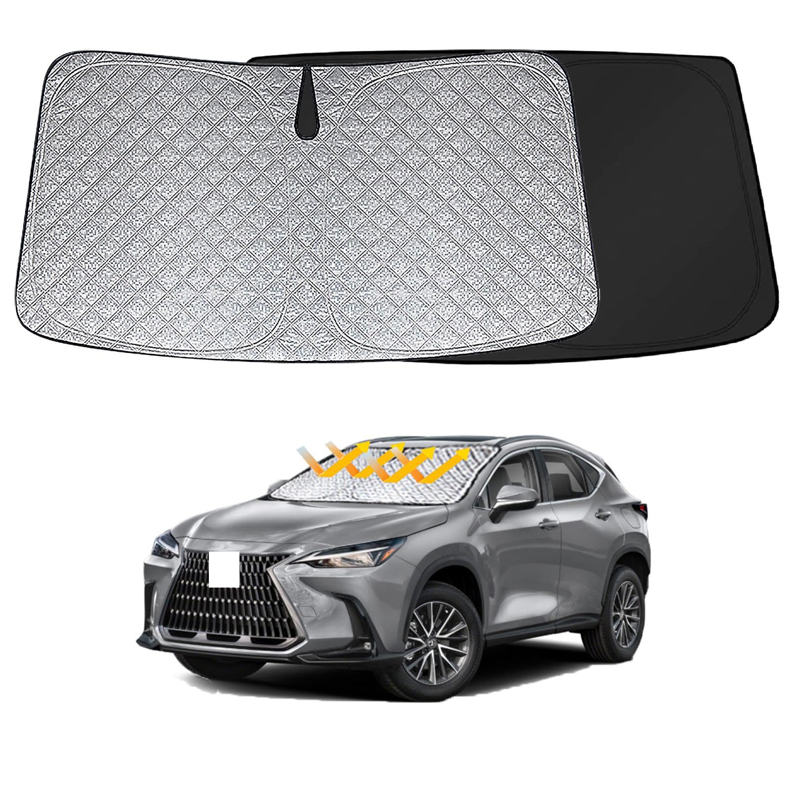 

Передний солнцезащитный козырек, совместимый с Lexus NX серии 20 2-го поколения NX250 NX350 NX350h NX450h, солнцезащитный козырек на лобовое стекло, хорошая блокировка света, защита от УФ-лучей чёрный