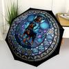Cybernetic Canine Crown pattern umbrella, portable and foldable design, 8 ribs, a casual accessory for Halloween, Christmas, and birthday gifts.