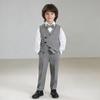 Boys Irregular Vest Suit Set 2-12 Y School Kids Gentleman Formal Outfit for Wedding Birthday Party Performance Children Blazers