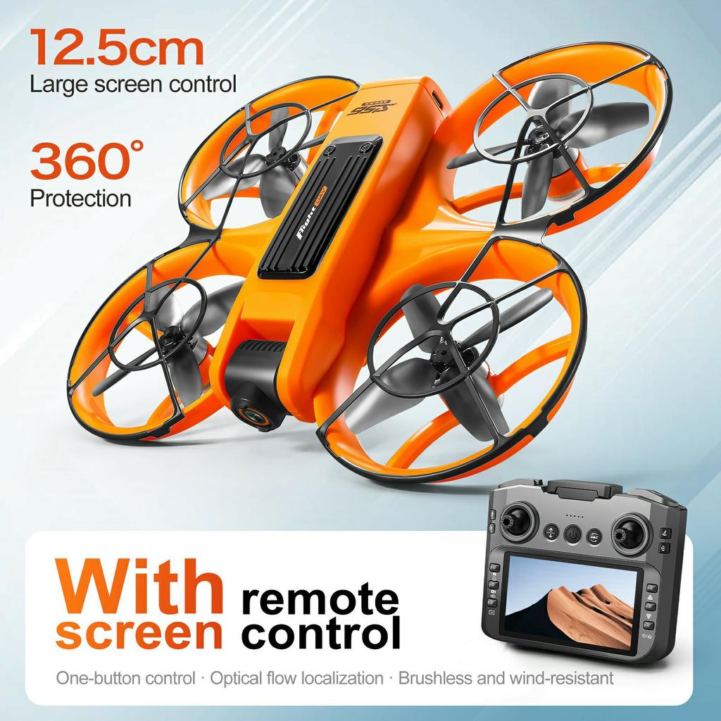 S156 Brushless RC Drone HD Camera Optical Flow Positioning RC Aircraft with Screen Controller, Single Battery