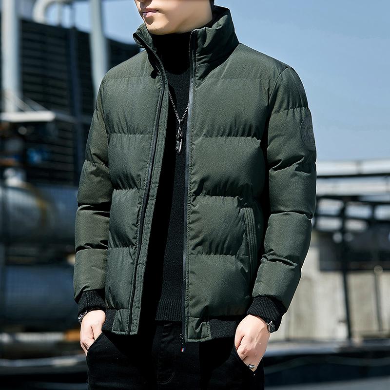 

Новая мужская куртка с тигром, хлопковое пальто, утолщенная пуховая хлопковая одежда, куртка с воротником-стойкой, короткая куртка, хлопковая куртка, мужская M армия зеленый