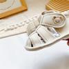 Weiche Sohle Baby Lauflernschuhe im Mori-Stil: Klett-Cartoon-Stoff-Sandalen für Jungen und Mädchen