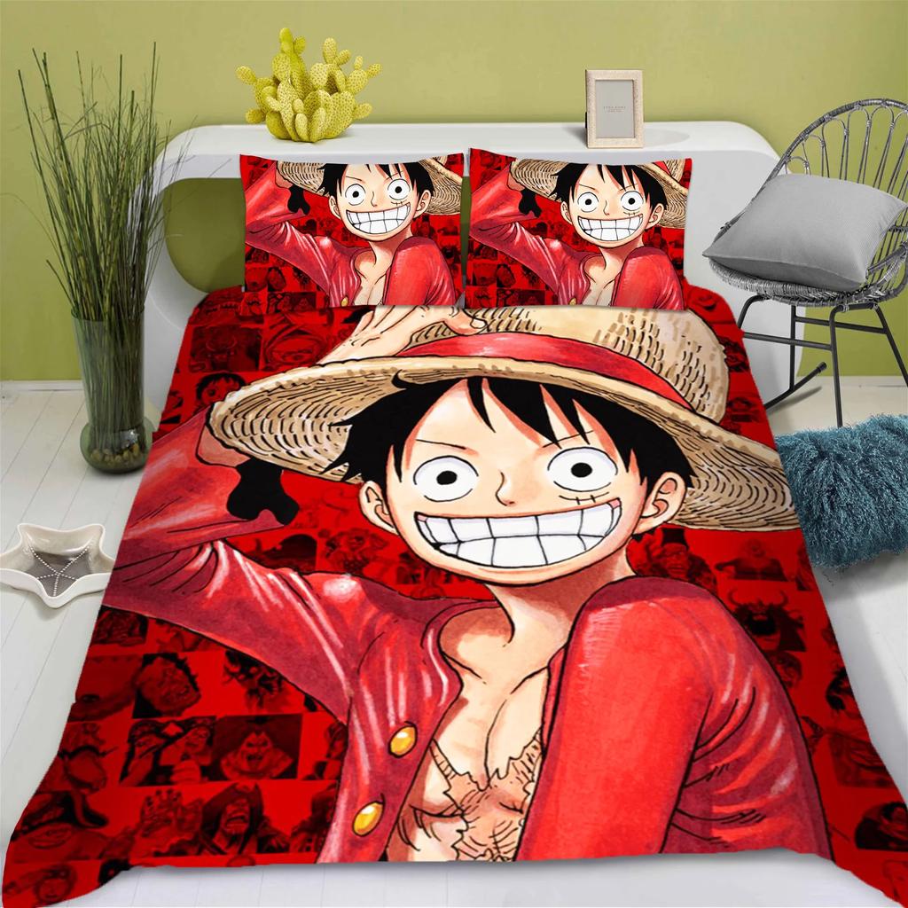 3D 3DOne Piece Anime Duvet Cover Set Comforte Printed Cartoon Twin Size Bedding Sets Christmas Gifts 3-piece Set Home Decor