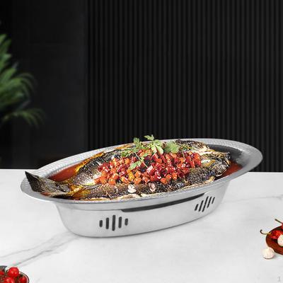 Grill Roasting Pan Stainless Steel Chafing Dish Serving Plate Food Platter for Parties