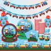 Small Train Theme Party Tableware Set Children'S Birthday Disposable Paper Plate Tissue Tablecloth Birthday Flag