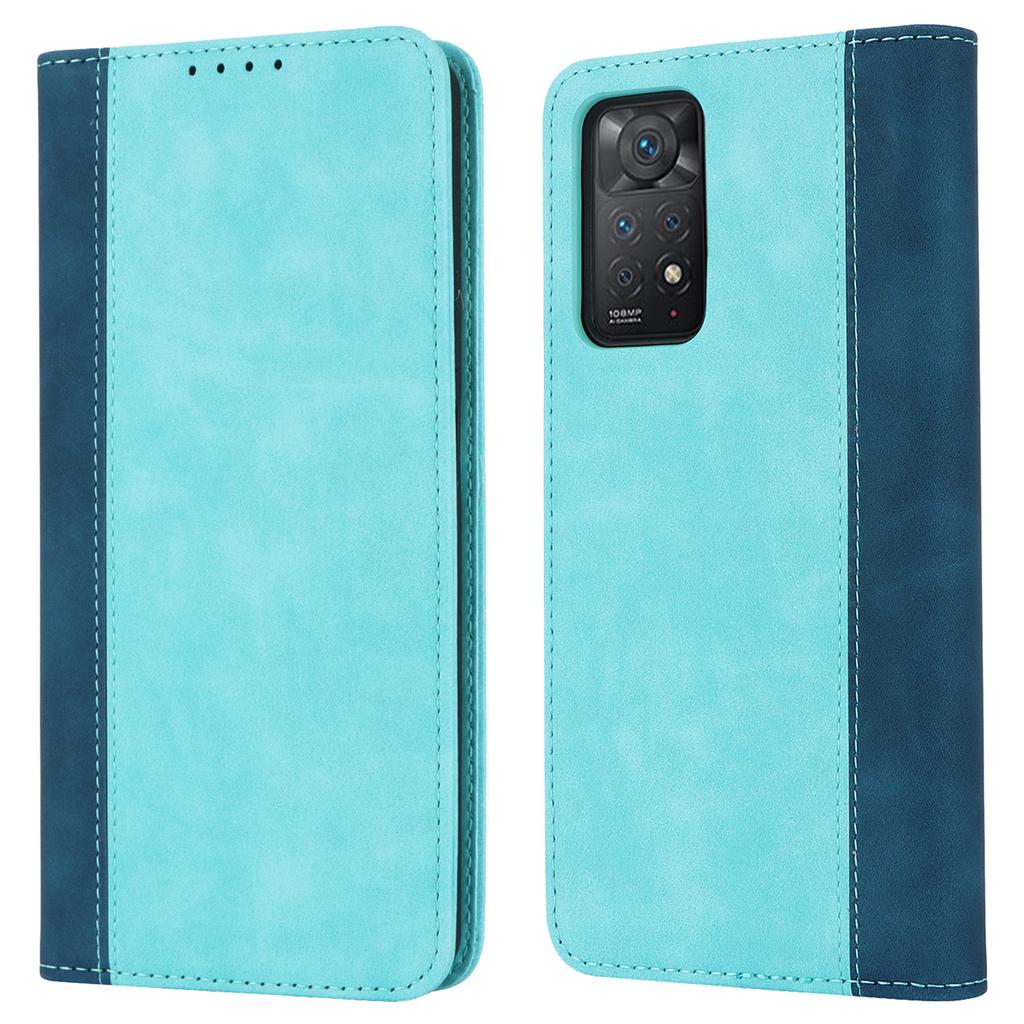For Xiaomi Redmi Note 11 Pro Case Calf Texture 3 Card Slots Color Splicing Leather Phone Cover