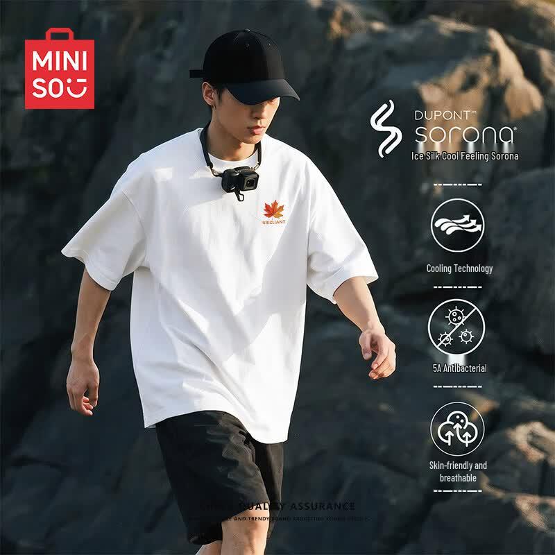 MINISO Men s Cooling Sorona Quick-Dry T-Shirt with MA Logo 2XL
