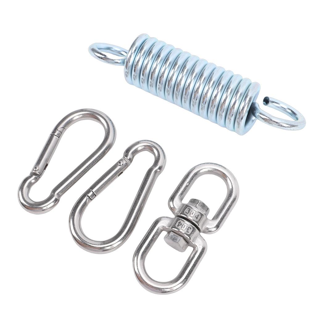 Hammock Hanging Kit Heavy Duty Spring 360 Degree Rotating Hook Buckles for Porch Swing Garden Chair 550lbs Load Capacity