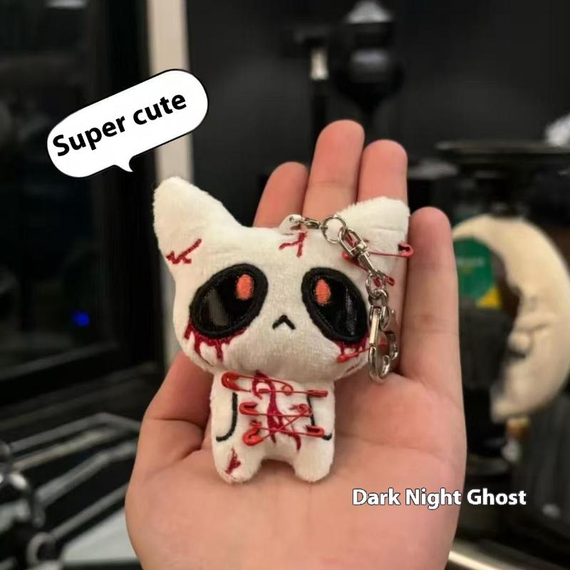 1/2Pcs Creative Halloween Horror Plush Keychain Creepy Bloody Monster Doll Pendant Gothic Scary Backpack Accessories Couple Gift