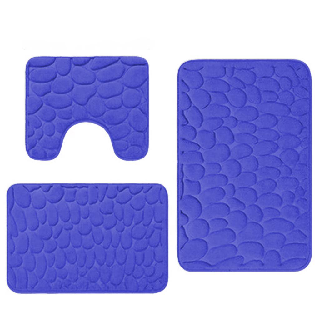 Ultra-Soft 3pcs Memory Sponge Bath Mat Set Soft Comfortable Bathroom Rug For Wash Basin Bathtubs Side