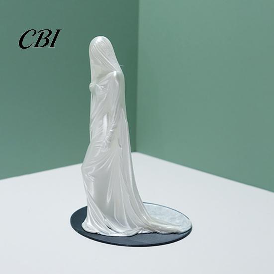 Veiled Goddess Sculpture 3D Printed Sculpture, Mysterious Female Figurine with Robe, Dark Gothic Style Desk Accessory Home Decor Statue for Bookshelf,