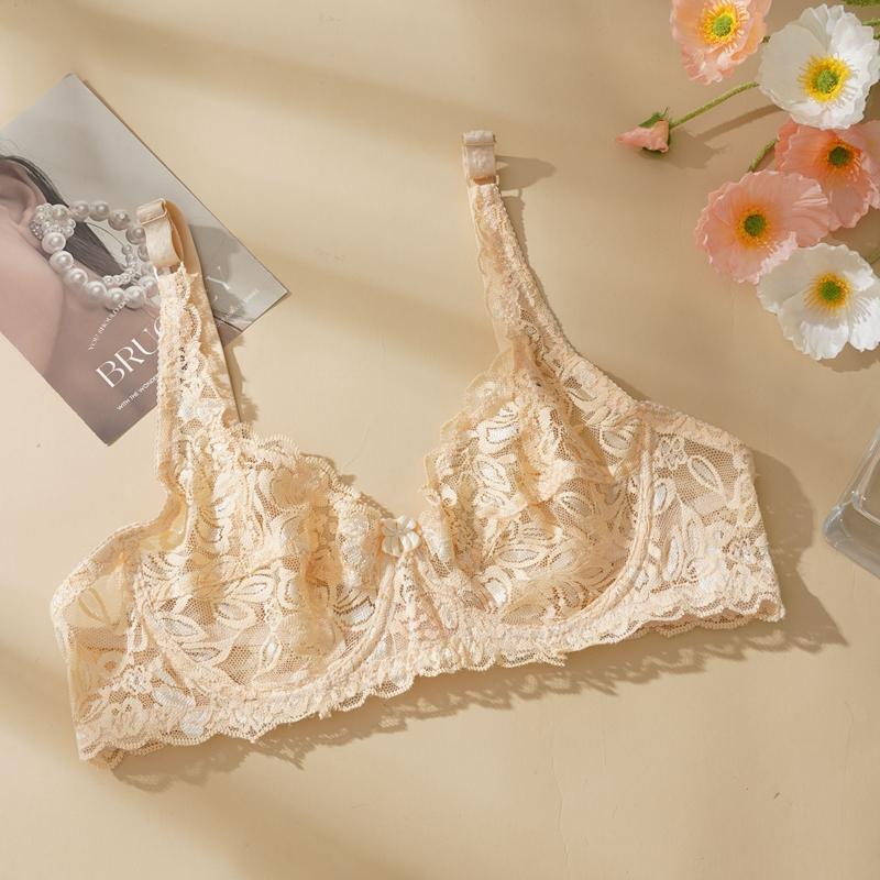 34-40 B/C Cup Plus Size Women Push Up Bra Lace Hollow Out Bralette Underwired Embroidery Lingerie Non-padded Sexy Underwear