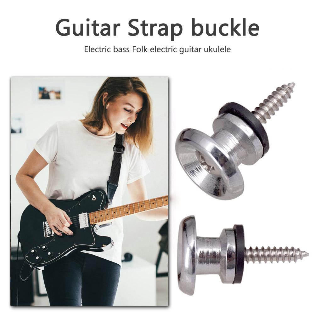 Ibasenice 6pcs Guitar Strap Button Acoustic Guitar Strap Locks Ukulele