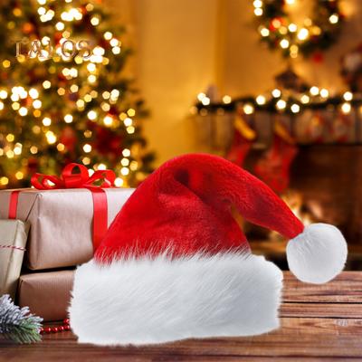 Unisex Χριστουγεννιάτικο καπέλο Santa Εξαιρετικά μεγάλο και χοντρό Πρωτοχρονιάτικο πάρτι Beanie Contrast Χρώμα Ελαστικό χοντρό βελούδινο ντεκόρ Santa Cosplay για ενήλικες γιορτινά