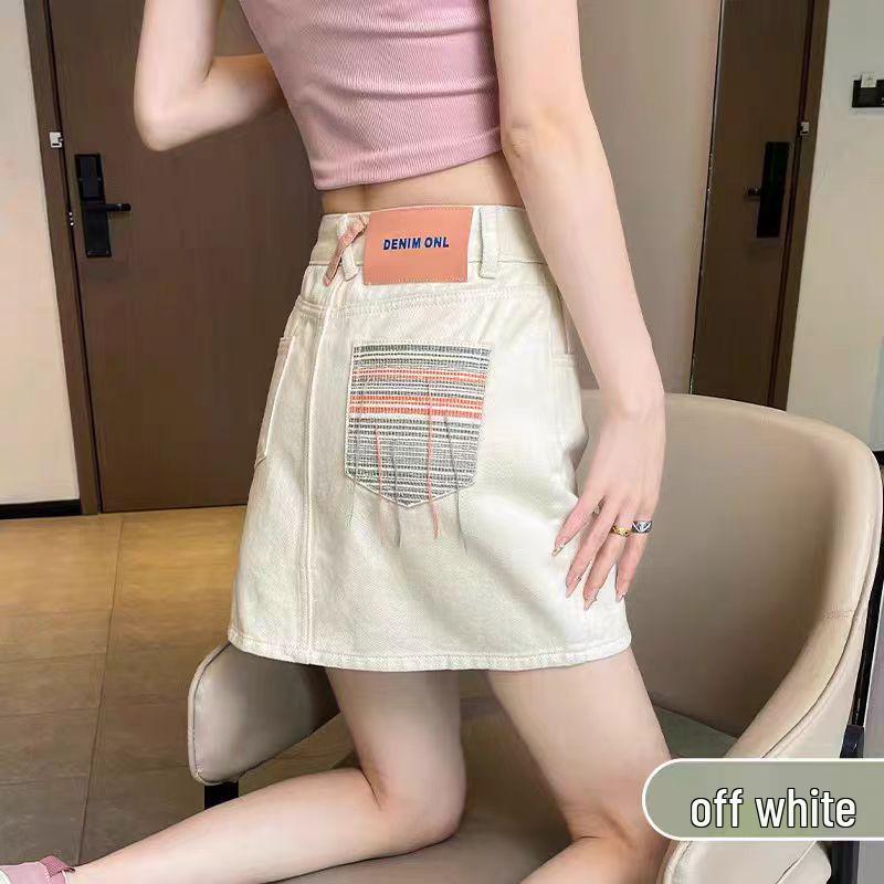 

Женская джинсовая мини-юбка с высокой талией - Лето 2025, Приталенная А-силуэта с подкладкой и защитой от просвечивания 3XL