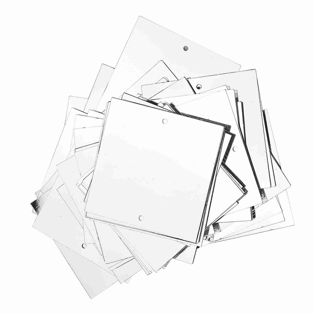 50G PVC Square Sequins Marine Wedding Decoration Clothes Accessories 50x50mm(Silver)