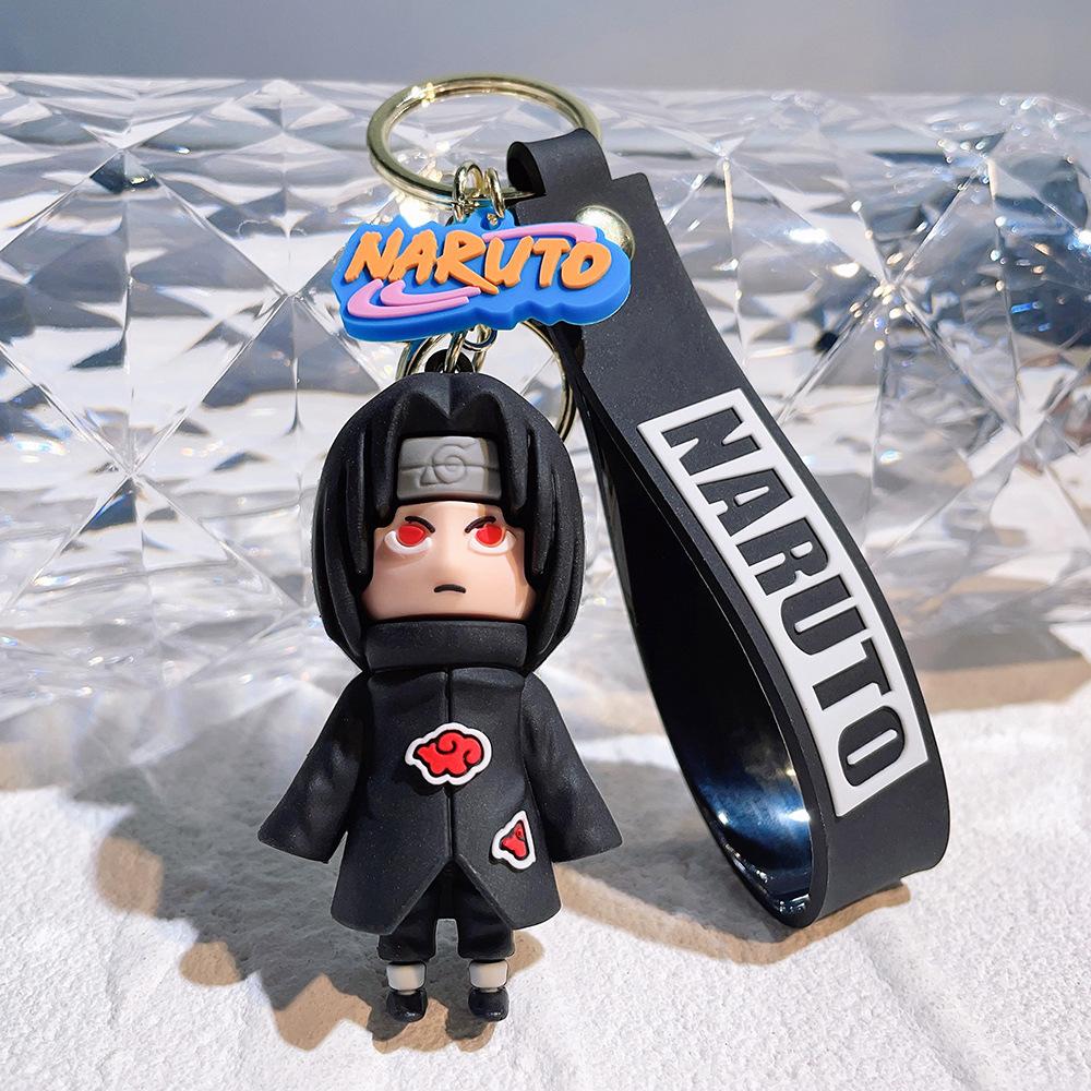 Cartoon PVC Naruto Anime Peripheral Toy Doll Keychain Naruto Silicone Figure Car Key Chain Christmas, Halloween Gift