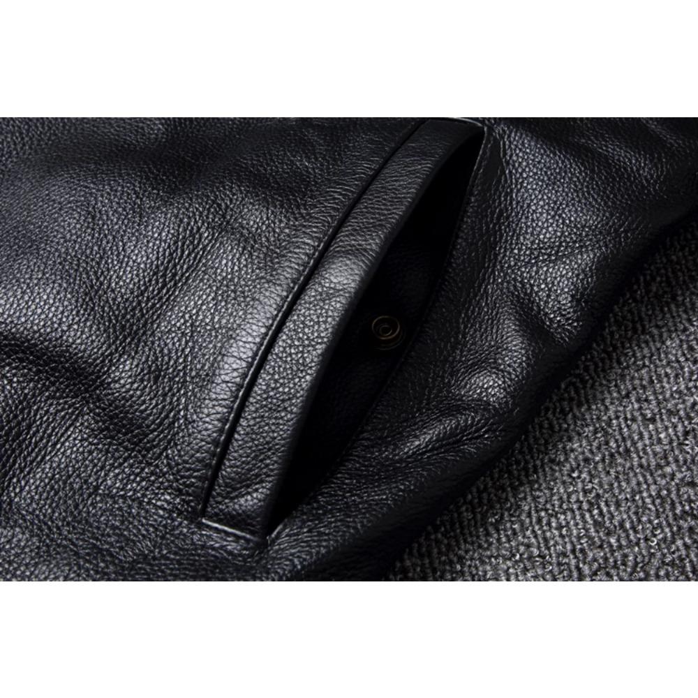 Chinese Size Men Leather Jacket Genuine Cowhide Spring