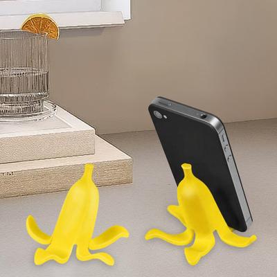 Banana Peel Phone Holder 3D Printed Mobile Phone Stand for Desk Creative Banana Peel Shaped Table Decoration Gifts for Family Friends