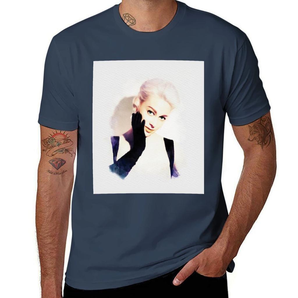 Martine Carol Movie Legend Tshirt Vintage Print Crew Neck Tee Tshirt