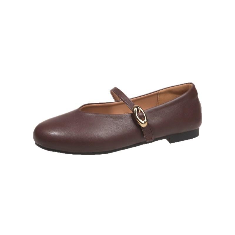 Soft-soled Korean single shoes women's 2025 spring new Internet celebrity versatile flat-soled temperament with skirt buckle belt Mary Jane shoes