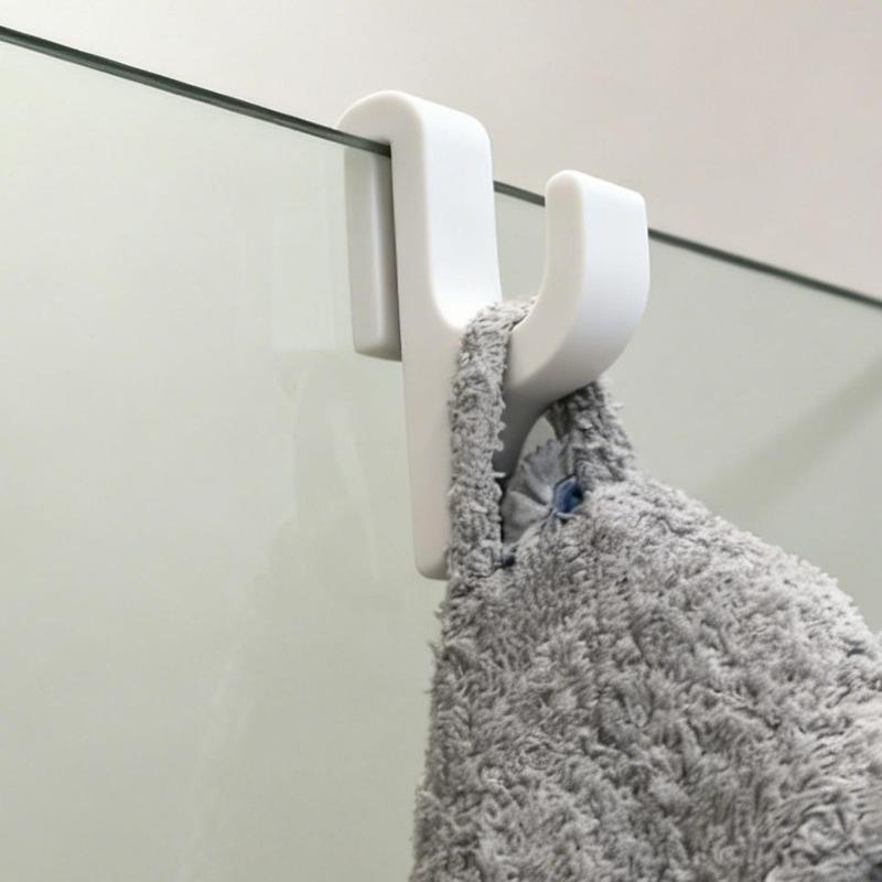 1-20pcs Shower Door Hooks Heavy Duty Waterproof Bathroom Hook Home Towels Clothes No Drill Installation Storage Organizer Holder