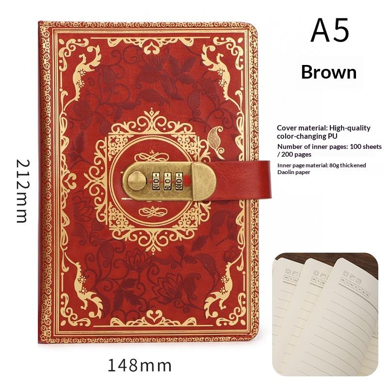 Secure Password Lockable Notebook Organizer Planner for Office School Personal Use Diary with Ample Storage Space