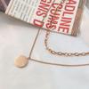 Jewelry Stainless Steel Double Layer Stacked Women'S Necklace Round Brand Premium Niche Light Luxury Clavicle Chain