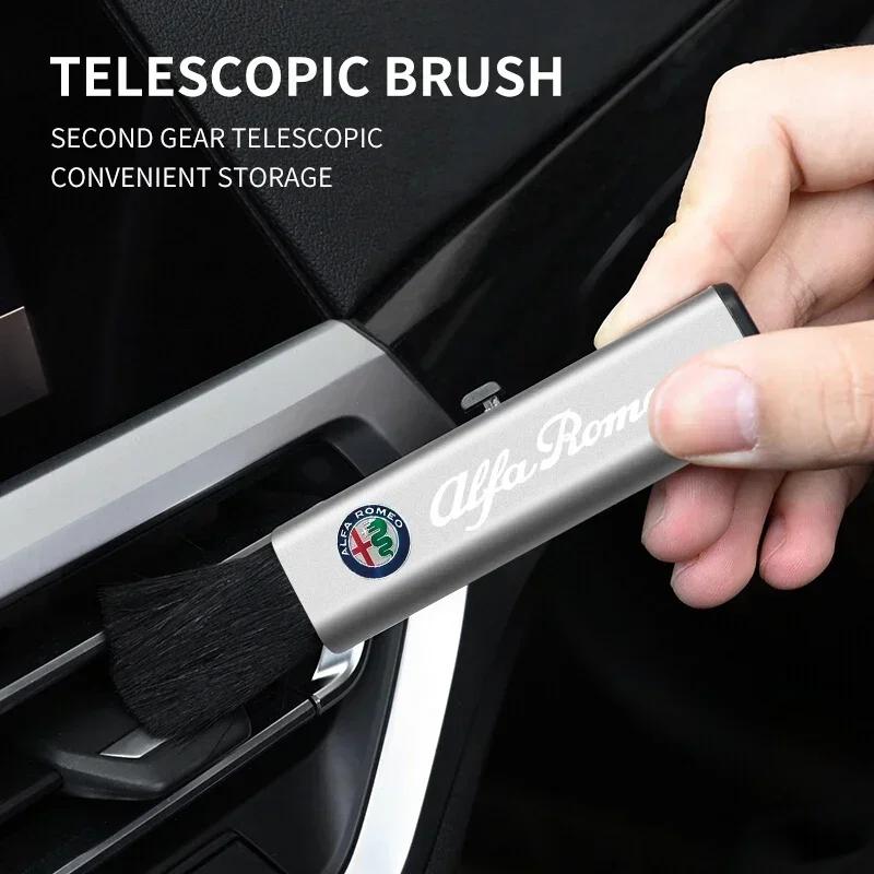 Car Telescopic Plastic Handle Wool Small Brush For Alfa Romeo 159 147 156 166 Giulietta Giulia Mito Stelvio Brera Spider
