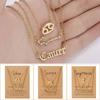 Fashion 12 Constellation Zodiac Star Sign Pendant Clear Zircon Women Necklaces Pisces Aries Taurus Horoscope Amulet Jewelry