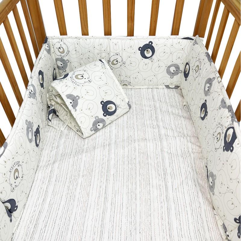 Baby Crib Bumper Pad Soft Safety Rail Guard Toddler Bed Anti-Collision Padding Set 4pcs