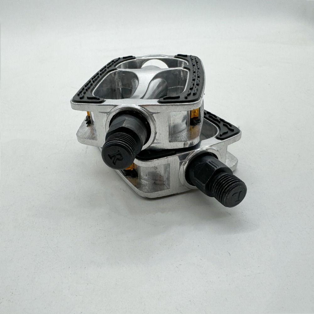 Retro Aluminum Alloy Bicycle Pedals Safety Non-Slip Bike Pedals Durable Reflective Strips Road Bike Pedals Outdoor Sports