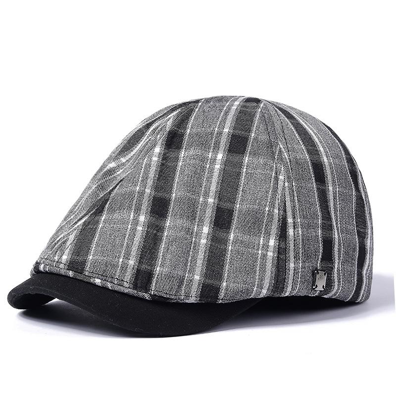 Bavlněný baret Pánská malířská čepice Newsboy čepice Klobouk Rybí kost Osmihranný klobouk