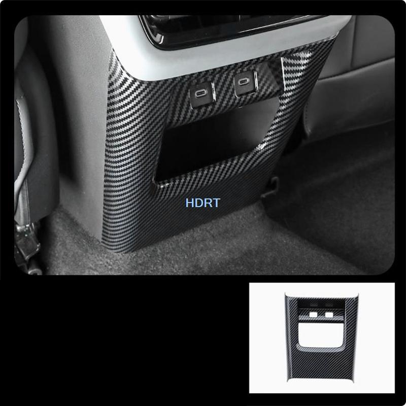 For Geely Galaxy E8 2024 + Car Styling Carbon Fibre Interior Rear Air Vent Outlet Gear Shift Window Control Panel Cover Sticker