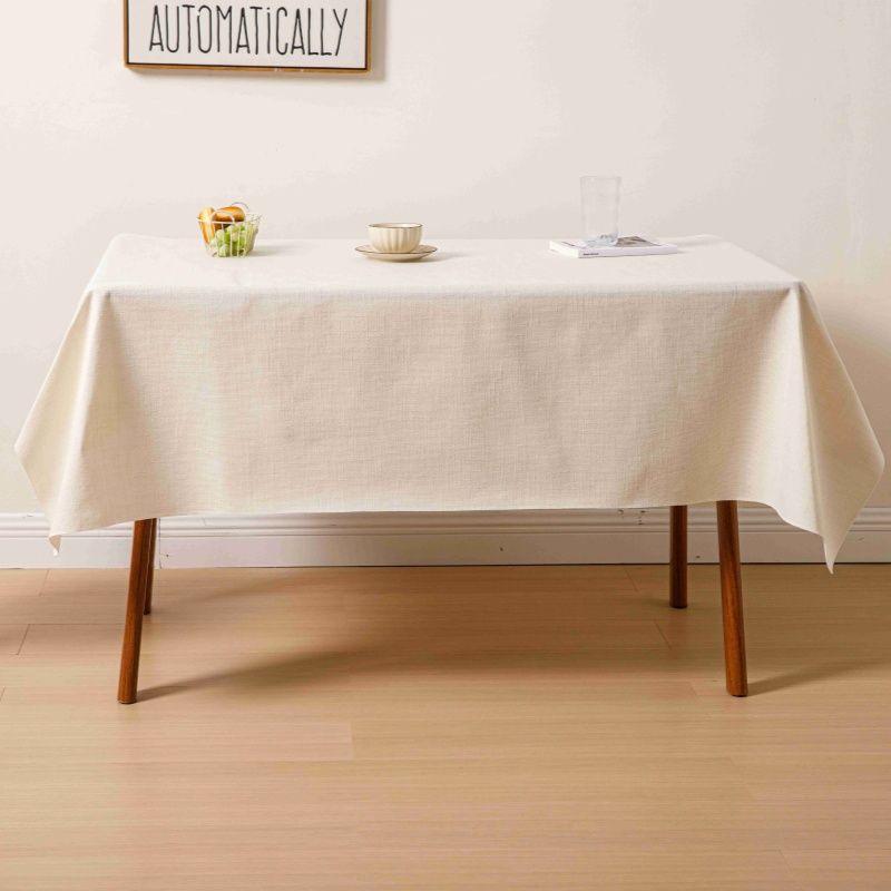 

Solid Fabric Tablecloth Cotton Linen Linen Thickened Plain Simple Table Cloth Modern Coffee Table Rectangular Desk Tablecloth Thick cotton linen tablecloth-White 70 * 100cm