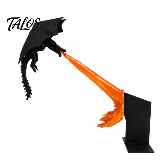Feuerspeiende Drachenfigur für Schreibtisch Bücherregal Dekoration, 3D-gedruckter Drache, Fantasy Flug Sammlerstücke Thema Dekorationen Skulptur Haus