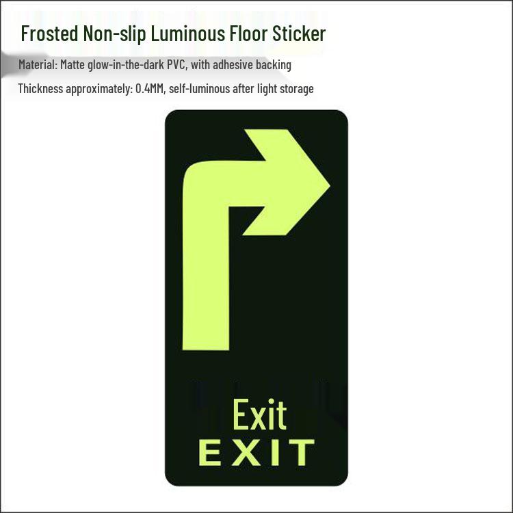 Glow-in-the-Dark Fire Exit Safety Sticker - No Electricity Needed for Stairwell Evacuation