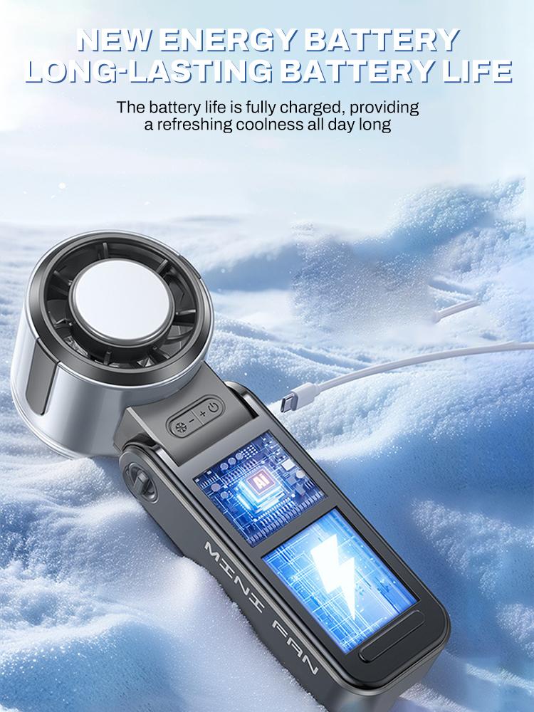 Refrigeration Handheld Fan High-speed Ice Cold Fan Electric Mini Rechargeable 3600mAh 100-level Control Portable Fan Air Cooler