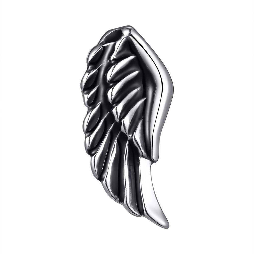 Vnox Gothic Devil Wing Stud Earrings, Angel Feather Piercing Ear Jewelry, Mens Boys Vintage Brincos