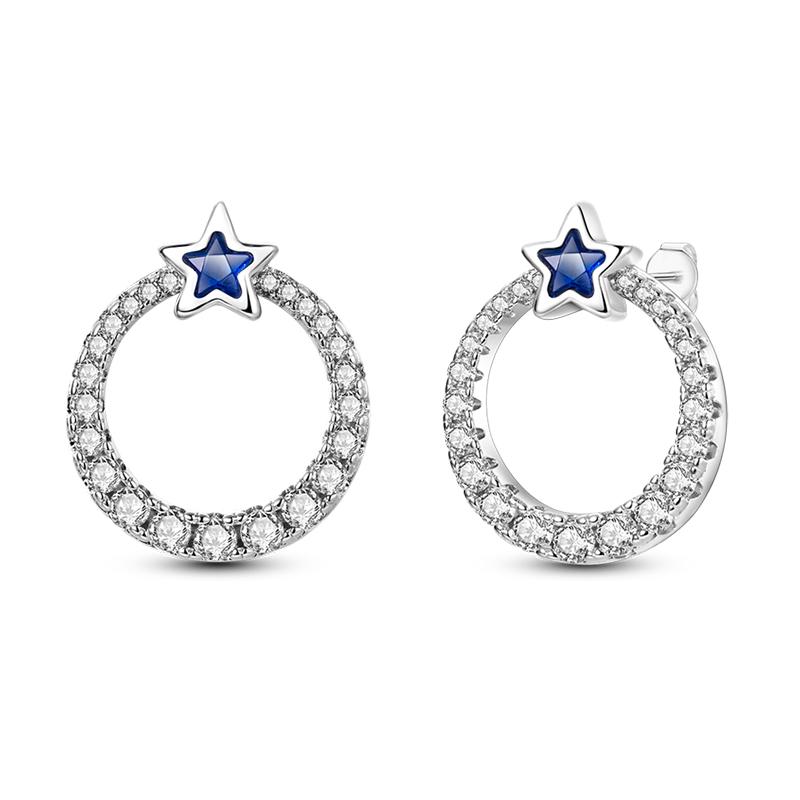 Fashion Spring Series Earrings For Women 925 Silver Color Butterfly Dragonfly Flower Heart Shaped Ear Studs Fine Jewelry Couple